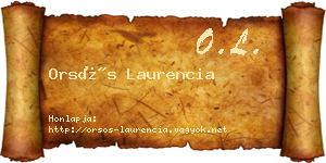 Orsós Laurencia névjegykártya